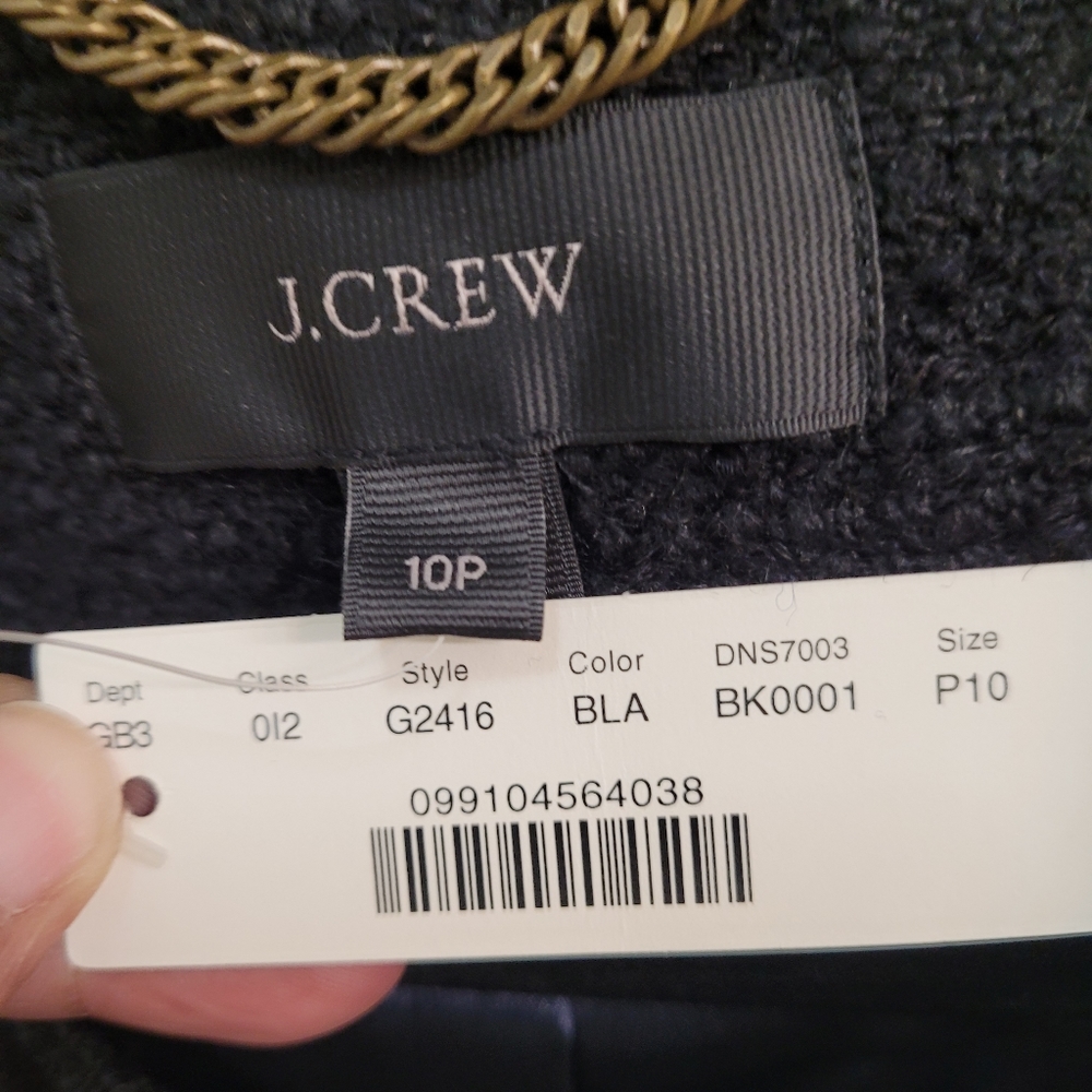 NWOT J. Crew | RARE Lady day coat | Black | Size 10P - Picture 15 of 16